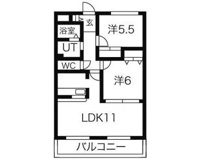 リベルタ・パラッツォ(2LDK/1階)の間取り写真