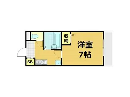 シャトレ豊津I(1K/2階)の間取り写真