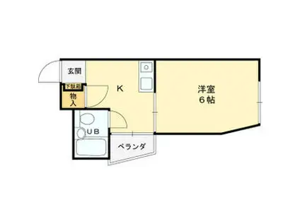 ブリリアンハイツ(ワンルーム/1階)の間取り写真