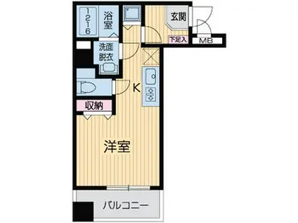 グラマシー京都(ワンルーム/2階)の間取り写真