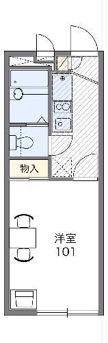 レオパレスFIOREⅢ(1K/1階)の間取り写真