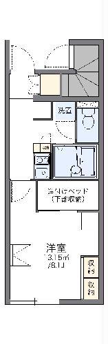 レオパレスファイナルイーリス(1K/1階)の間取り写真