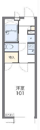 レオパレス里(1K/1階)の間取り写真