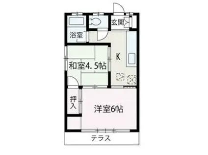 第一松岡荘(2K/2階)の間取り写真