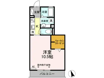 セレッサウーノ(1K/2階)の間取り写真