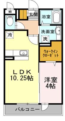 フォルテーヌⅣ(1LDK/3階)の間取り写真