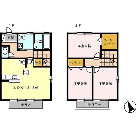 和の家　E(3LDK)の間取り写真