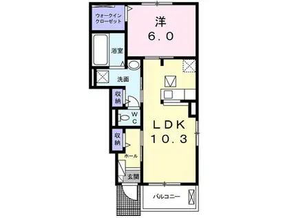 雅 六番館(1LDK/1階)の間取り写真