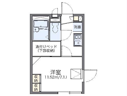 レオパレスプランドール(1K/2階)の間取り写真