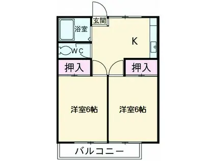 センチュリーハイム(2DK/1階)の間取り写真