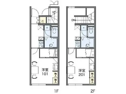 レオパレス紫陽花(1K/2階)の間取り写真