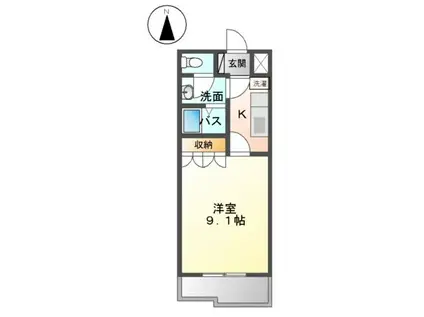 MARINE FORT(1K/2階)の間取り写真