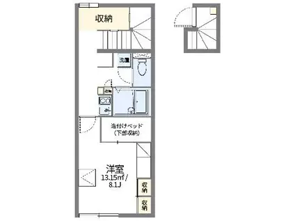レオパレスカモミール(1K/2階)の間取り写真