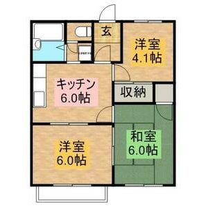 RICHチェリーハイツ(3DK/2階)の間取り写真