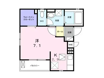 KMコロレ(ワンルーム/1階)の間取り写真