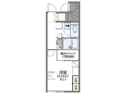 レオパレスフロンティアⅡ(1K/1階)の間取り写真