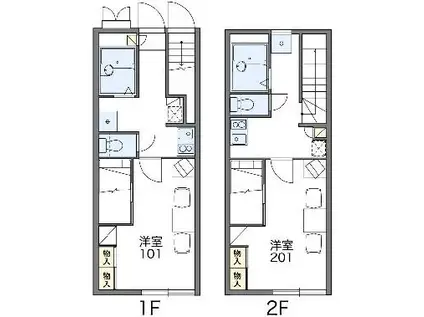 レオパレスVILLAGE(1K/2階)の間取り写真