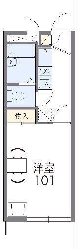 レオパレスMYMATEくさなぎ(1K/1階)の間取り写真