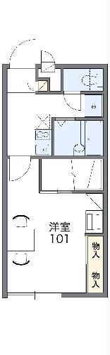 レオパレスヴェルドミール住吉(1K/1階)の間取り写真