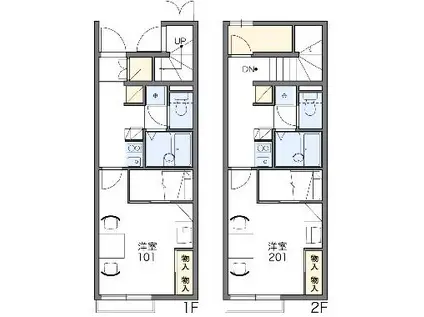 レオパレス昴(1K/2階)の間取り写真