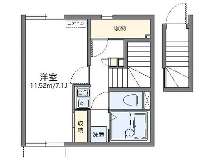 レオネクストユリ(1K/2階)の間取り写真