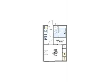 レオパレスリトルワールド Ⅲ(1K/2階)の間取り写真