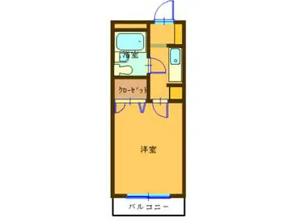 クリスタルナガセⅢ(1K/3階)の間取り写真