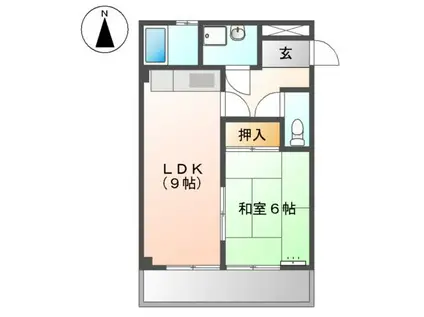 エスプリ立木(1LDK/2階)の間取り写真