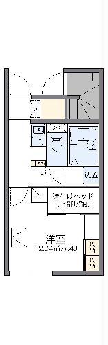 レオパレスメルベーユ(1K/1階)の間取り写真