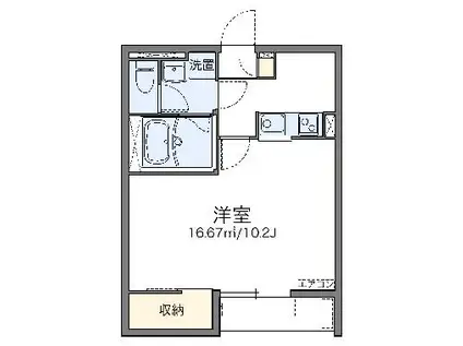 レオネクストエンメイバシ(1K/1階)の間取り写真