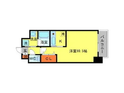 大阪モノレール彩都 豊川駅(大阪) 徒歩10分 7階建 築25年(1K/7階)の間取り写真