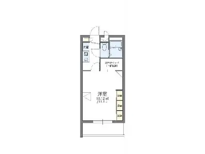 レオパレスプリメーロ(1K/1階)の間取り写真