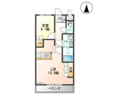 エスポアール(1LDK/2階)の間取り写真