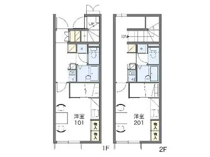 レオパレス純Ⅲ(1K/1階)の間取り写真