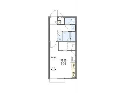 レオパレスひまわり(1K/1階)の間取り写真