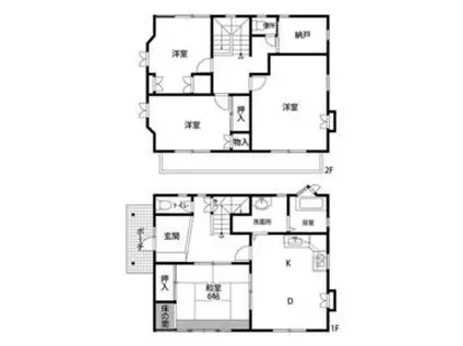 東海道本線 高塚駅 徒歩83分 2階建 築38年(4SLDK)の間取り写真