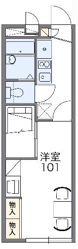 レオパレス下山(1K/1階)の間取り写真