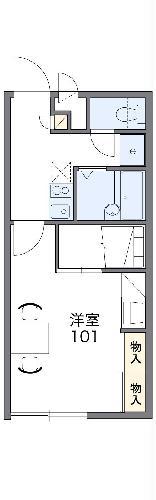 レオパレスアルカディア砂口(1K/2階)の間取り写真