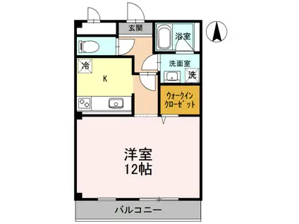 ポワールガーデン Ⅱ(ワンルーム/3階)の間取り写真