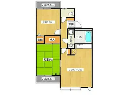 メゾンドヴェリテ(2LDK/1階)の間取り写真