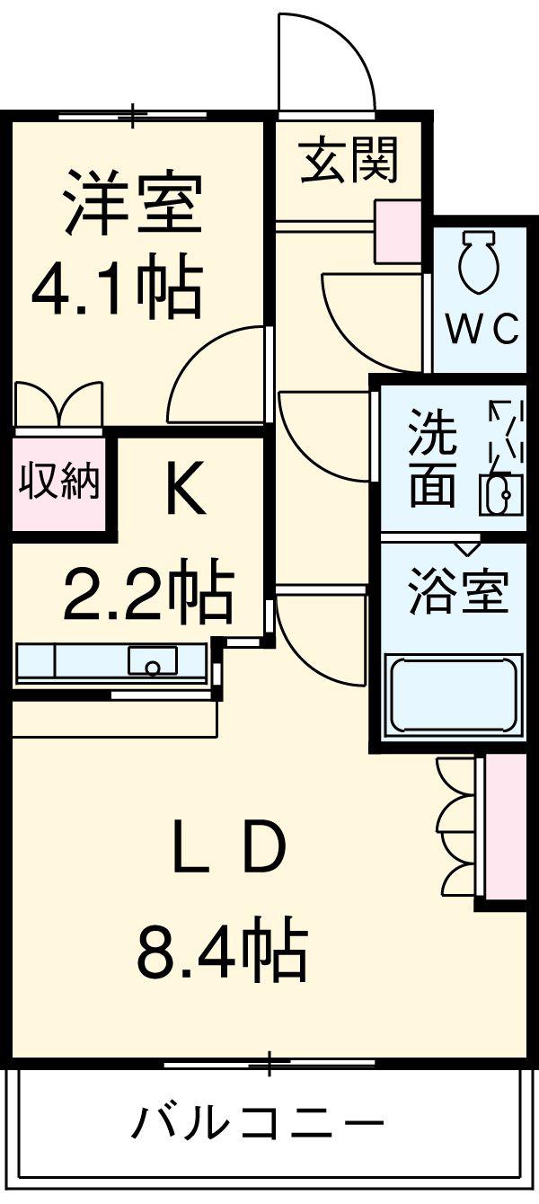 グランドハイム(1LDK/2階)の間取り写真