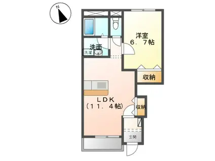 常磐線 磯原駅 徒歩29分 2階建 築16年(1LDK/1階)の間取り写真