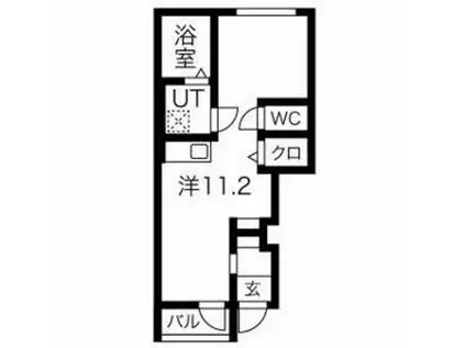 セレーノI・II B棟(ワンルーム/1階)の間取り写真