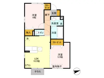 CASA Ⅰ(2LDK/1階)の間取り写真