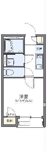 レオネクストアンソレイユ(1K/2階)の間取り写真
