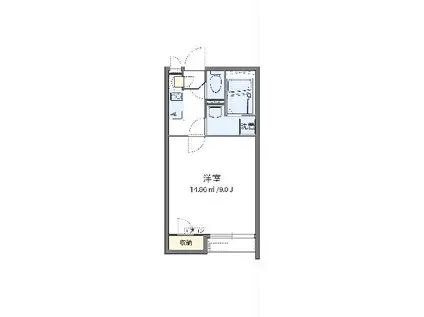 クレイノ太陽(1K/2階)の間取り写真