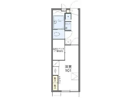 レオパレスクレストタウンB(1K/1階)の間取り写真