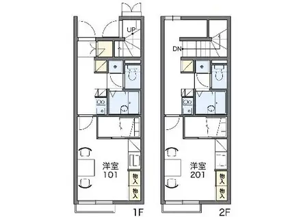 レオパレスレキア(1K/1階)の間取り写真