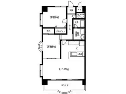 プランドールONE(2LDK/4階)の間取り写真