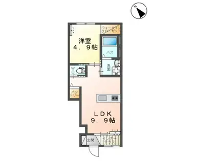 アリエッタ アイ(1LDK/1階)の間取り写真